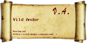 Vild Andor névjegykártya